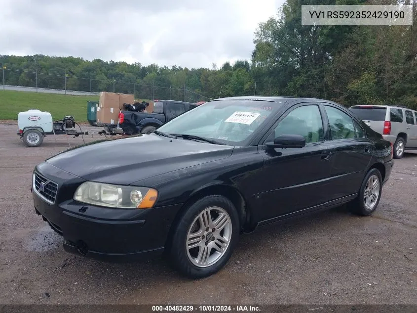 2005 Volvo S60 2.5T VIN: YV1RS592352429190 Lot: 40482429