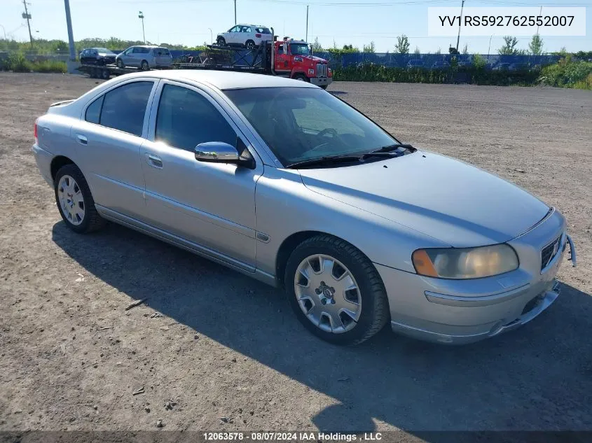 YV1RS592762552007 2006 Volvo S60