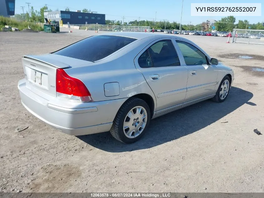 YV1RS592762552007 2006 Volvo S60