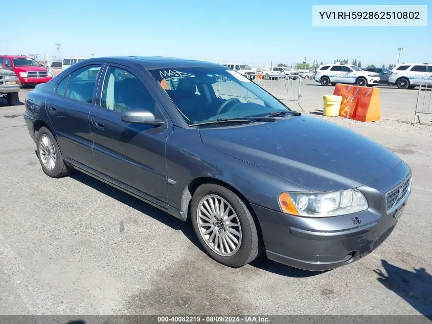 YV1RH592862510802 2006 Volvo S60 2.5T