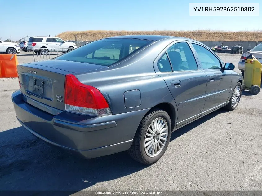 YV1RH592862510802 2006 Volvo S60 2.5T