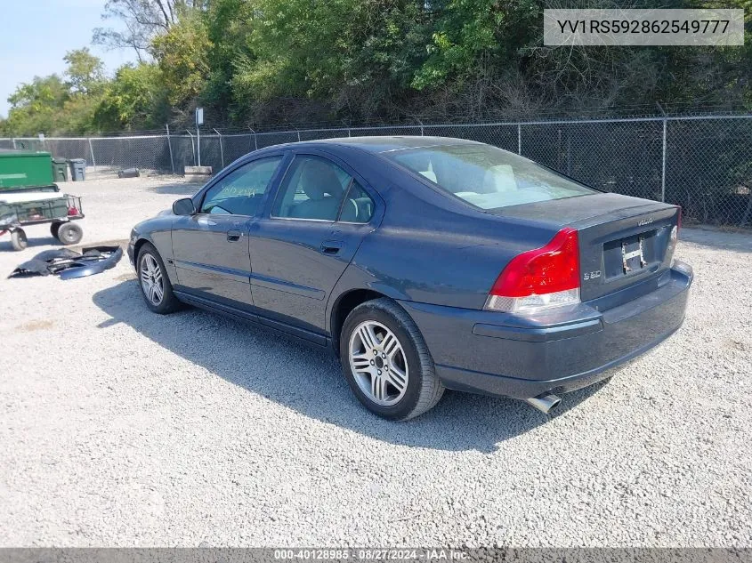 2006 Volvo S60 2.5T VIN: YV1RS592862549777 Lot: 40128985