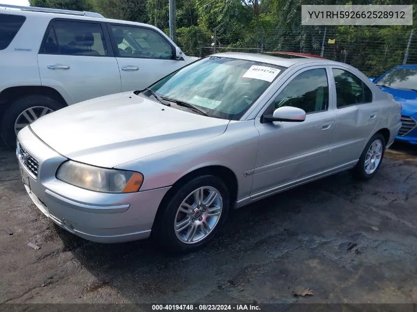 2006 Volvo S60 2.5T VIN: YV1RH592662528912 Lot: 40194748