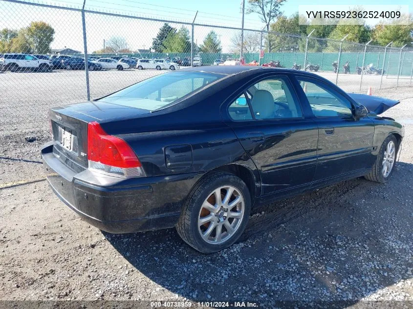 YV1RS592362524009 2006 Volvo S60 2.5T