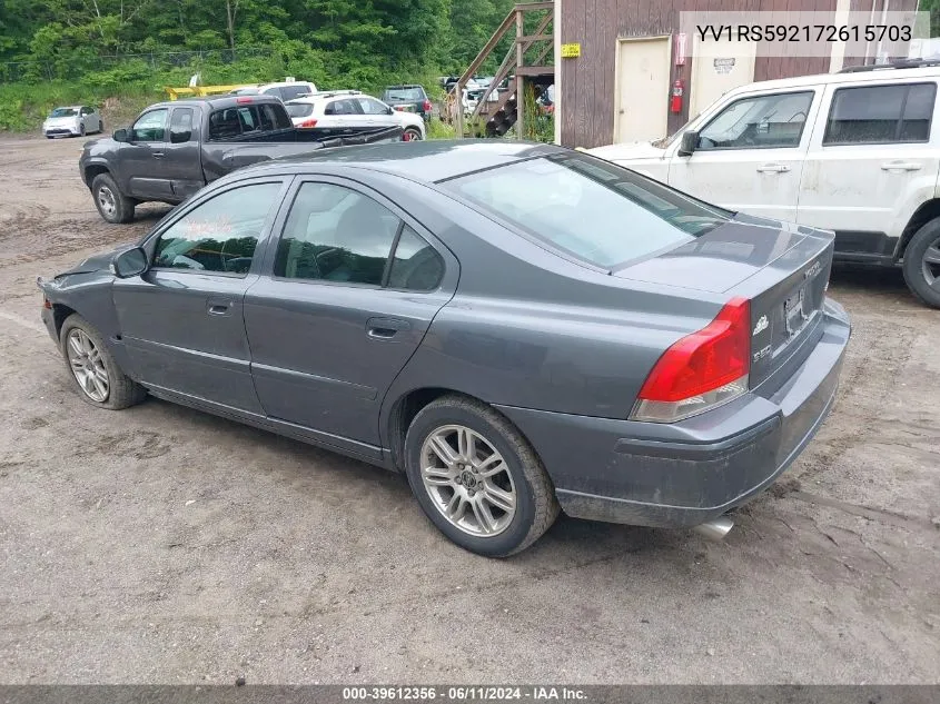 2007 Volvo S60 2.5T VIN: YV1RS592172615703 Lot: 39612356