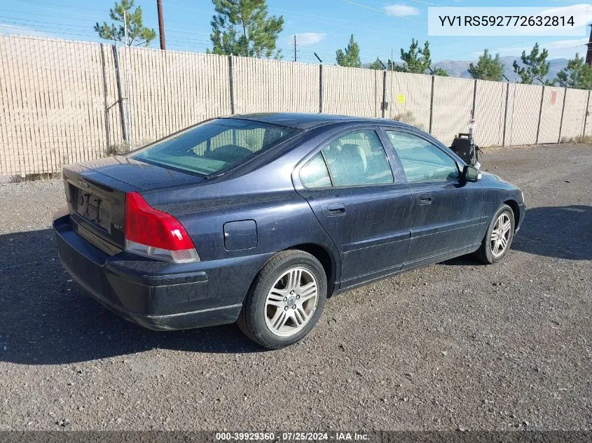 2007 Volvo S60 2.5T VIN: YV1RS592772632814 Lot: 39929360