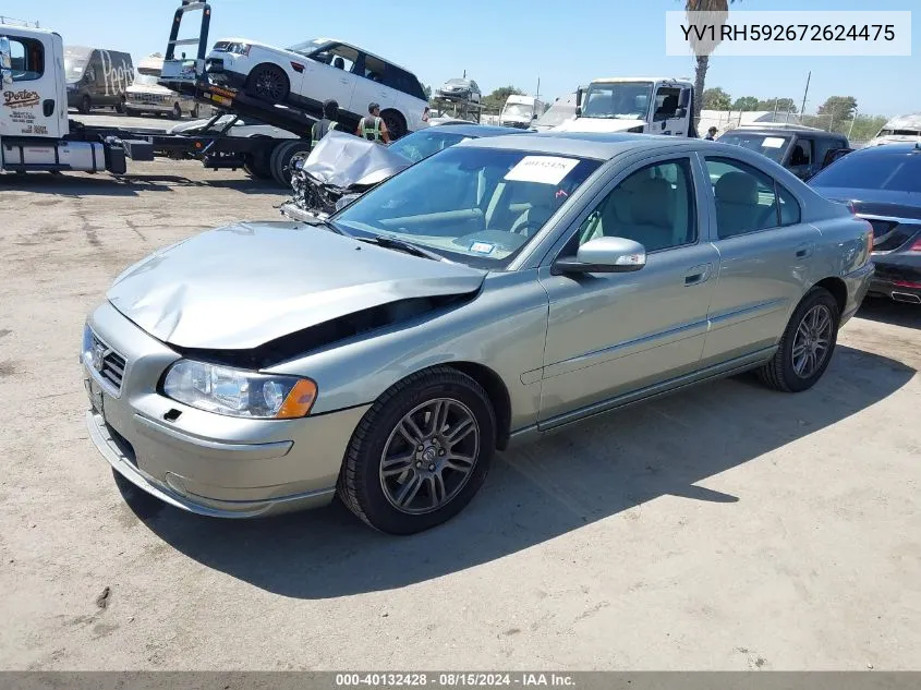 2007 Volvo S60 2.5T VIN: YV1RH592672624475 Lot: 40132428