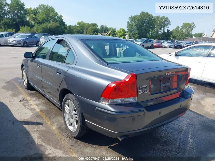 2007 Volvo S60 2.5T VIN: YV1RS592X72614310 Lot: 40207847