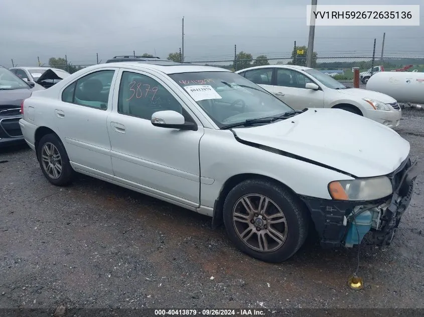 2007 Volvo S60 2.5T VIN: YV1RH592672635136 Lot: 40413879