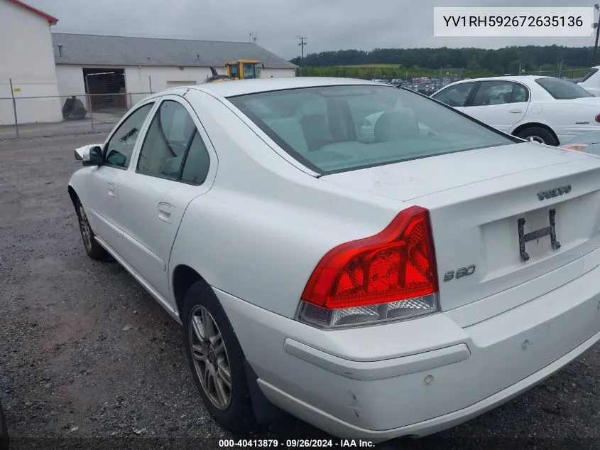 2007 Volvo S60 2.5T VIN: YV1RH592672635136 Lot: 40413879