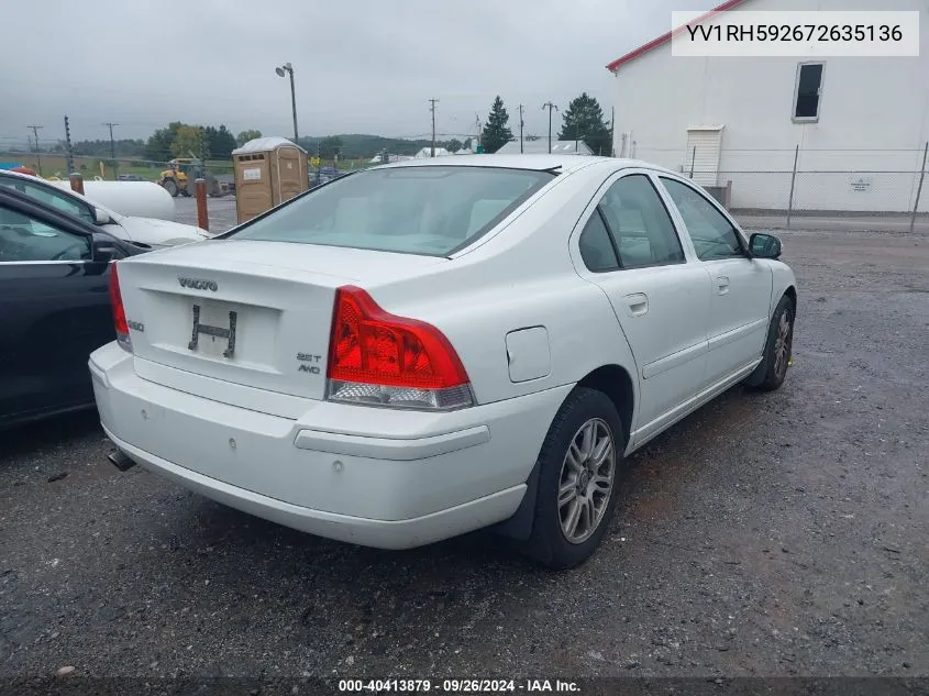 2007 Volvo S60 2.5T VIN: YV1RH592672635136 Lot: 40413879