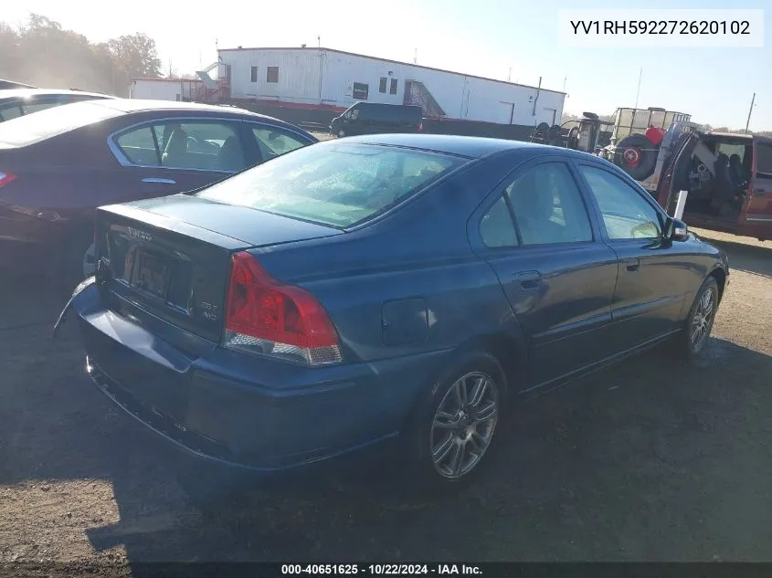 2007 Volvo S60 2.5T VIN: YV1RH592272620102 Lot: 40651625