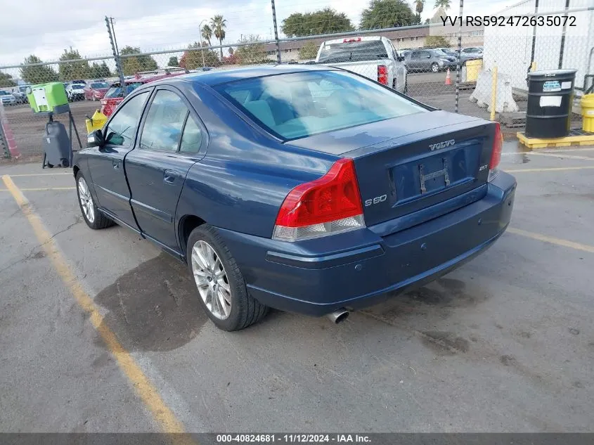 YV1RS592472635072 2007 Volvo S60 2.5T