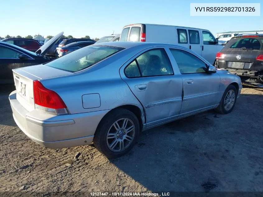 2008 Volvo S60 VIN: YV1RS592982701326 Lot: 12127447