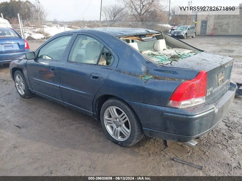 YV1RS592782671890 2008 Volvo S60 2.5T