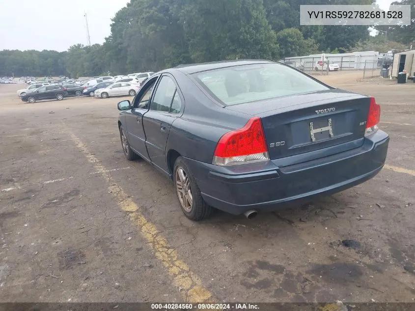 2008 Volvo S60 2.5T VIN: YV1RS592782681528 Lot: 40284560