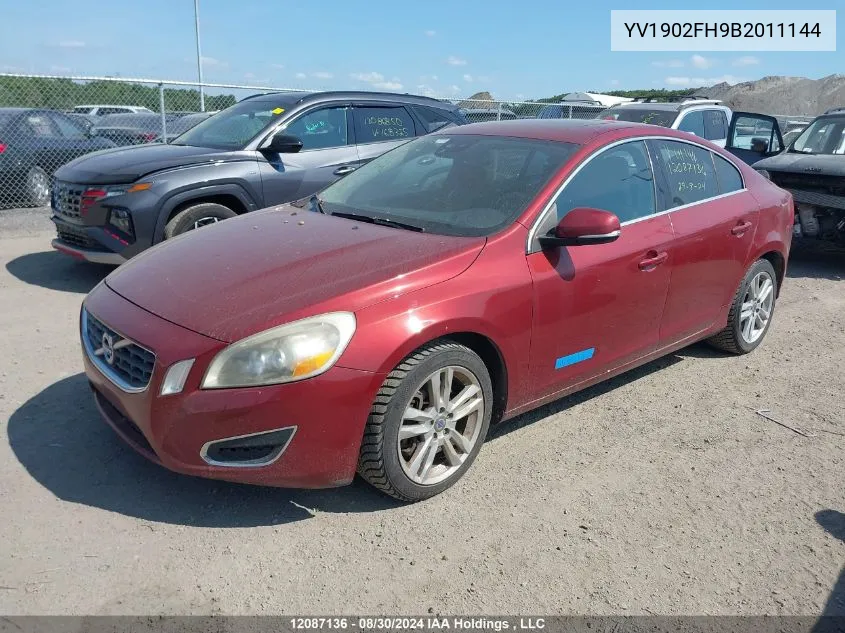 2011 Volvo S60 T6 VIN: YV1902FH9B2011144 Lot: 12087136