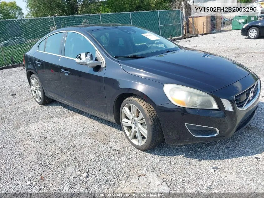 2011 Volvo S60 T6 VIN: YV1902FH2B2003290 Lot: 39974041