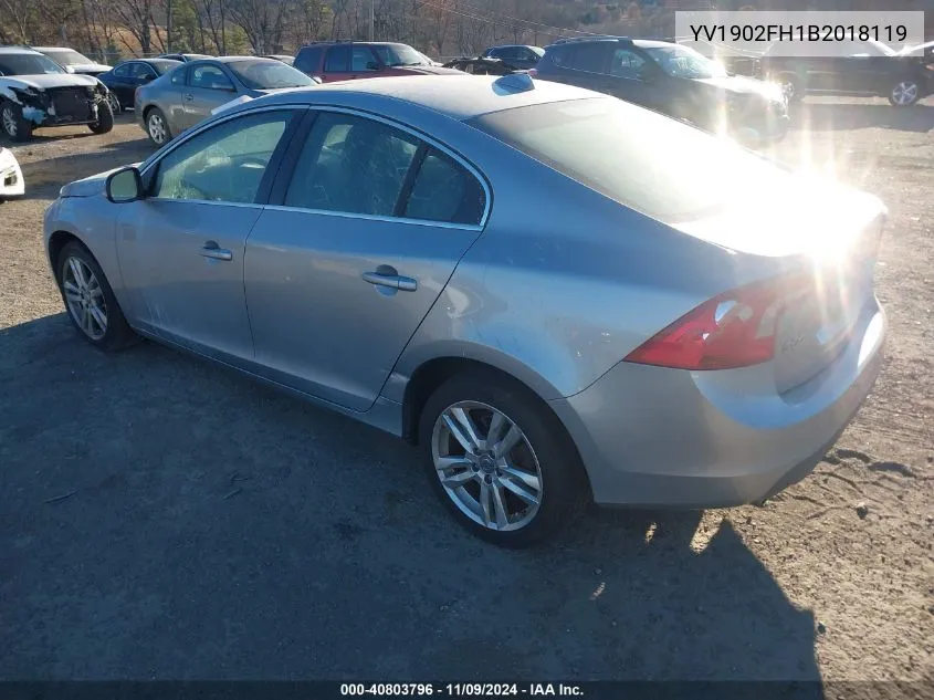 2011 Volvo S60 T6 VIN: YV1902FH1B2018119 Lot: 40803796