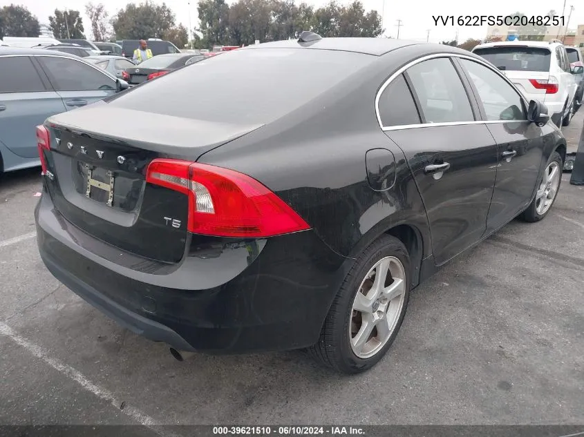 2012 Volvo S60 T5 VIN: YV1622FS5C2048251 Lot: 39621510