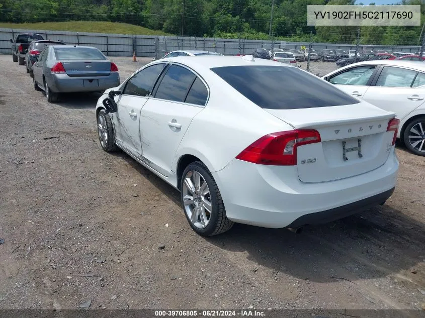 2012 Volvo S60 T6/T6 R-Design VIN: YV1902FH5C2117690 Lot: 39706805