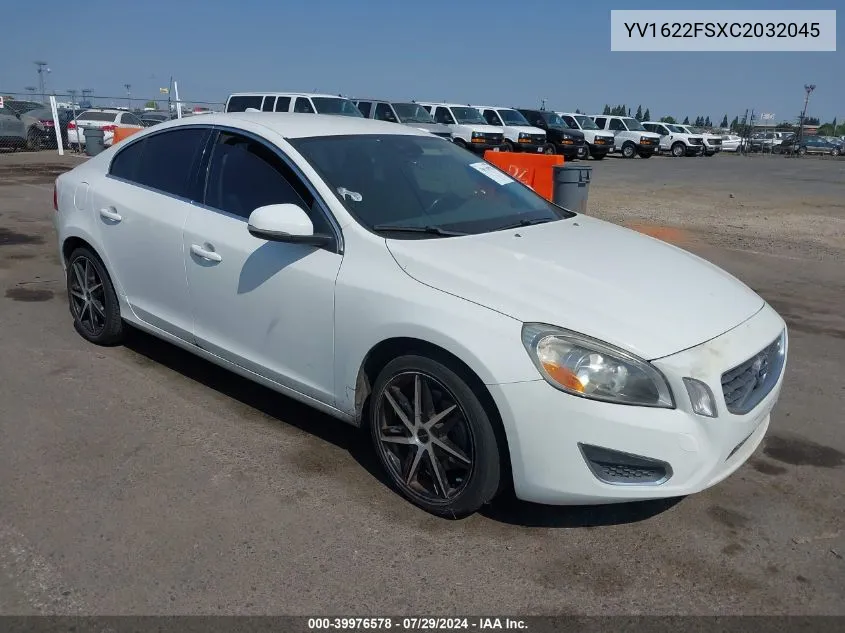 2012 Volvo S60 T5 VIN: YV1622FSXC2032045 Lot: 39976578