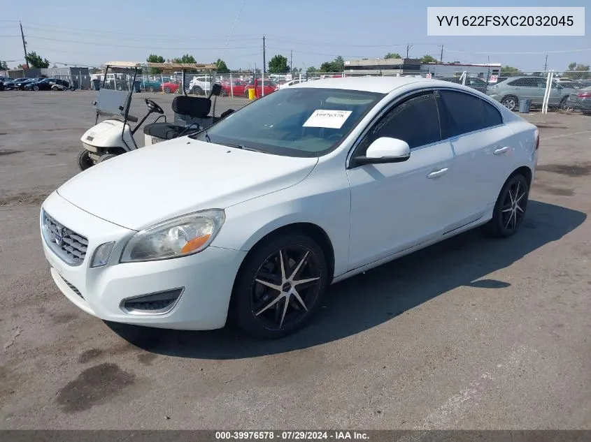 2012 Volvo S60 T5 VIN: YV1622FSXC2032045 Lot: 39976578