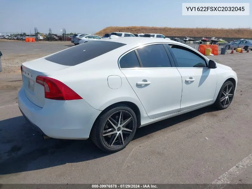 YV1622FSXC2032045 2012 Volvo S60 T5