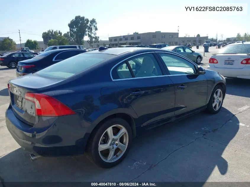 YV1622FS8C2085763 2012 Volvo S60 T5