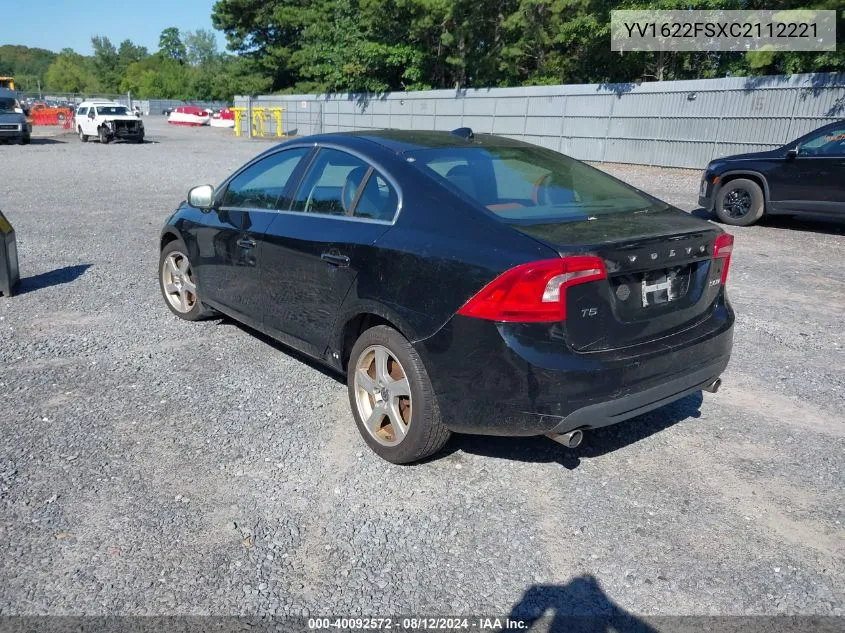 2012 Volvo S60 T5 VIN: YV1622FSXC2112221 Lot: 40092572