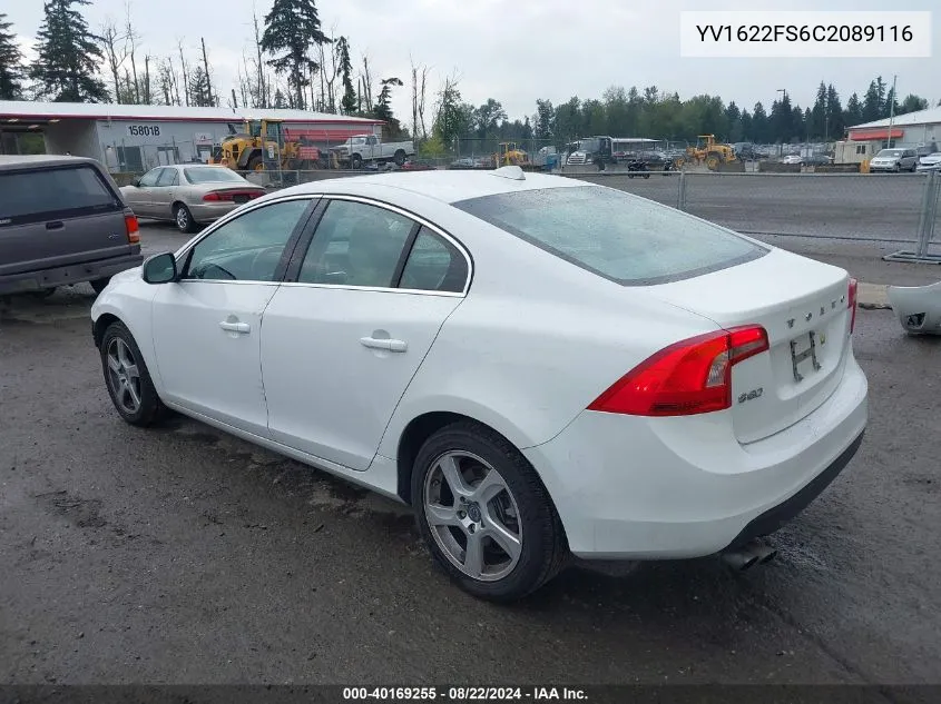 YV1622FS6C2089116 2012 Volvo S60 T5