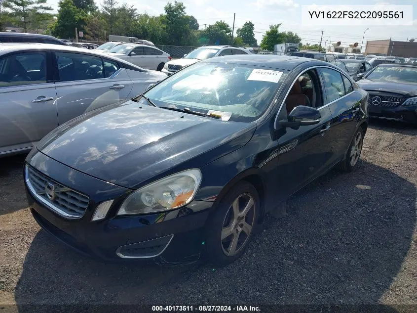 2012 Volvo S60 T5 VIN: YV1622FS2C2095561 Lot: 40173511