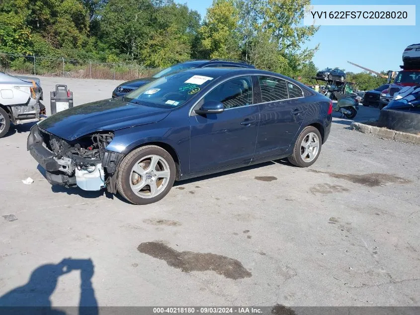 YV1622FS7C2028020 2012 Volvo S60 T5