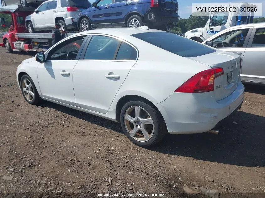 2012 Volvo S60 T5 VIN: YV1622FS1C2130526 Lot: 40224435