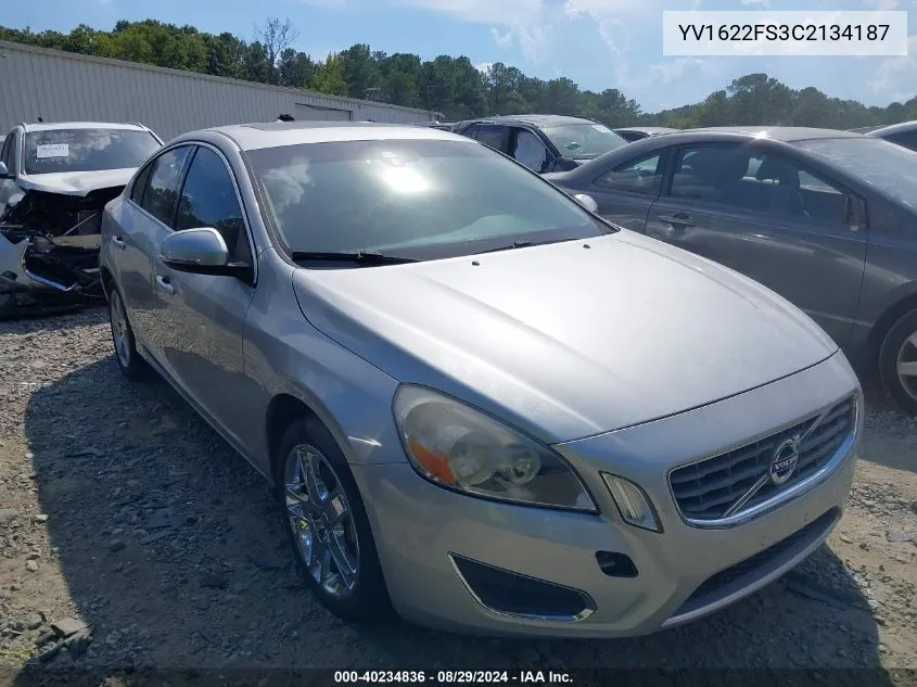 2012 Volvo S60 T5 VIN: YV1622FS3C2134187 Lot: 40234836