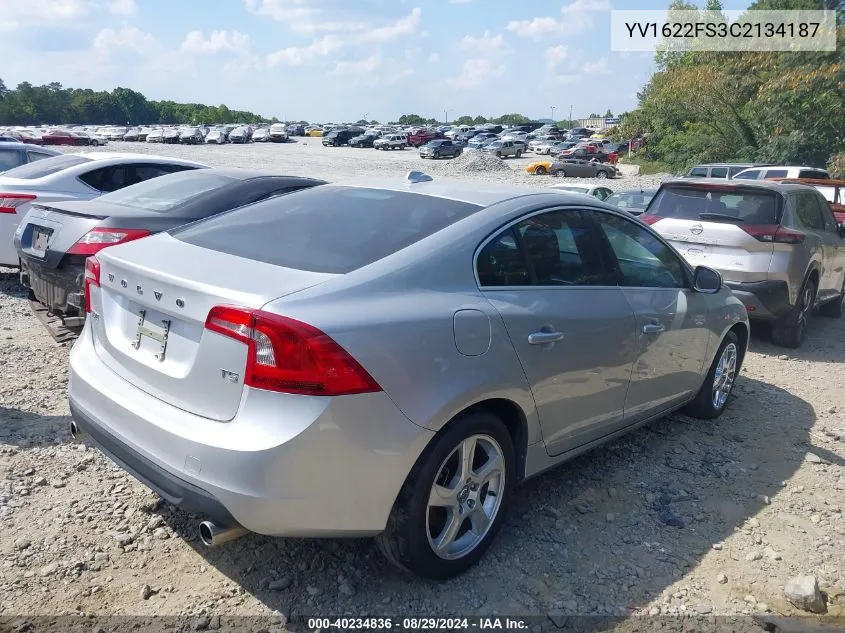 2012 Volvo S60 T5 VIN: YV1622FS3C2134187 Lot: 40234836