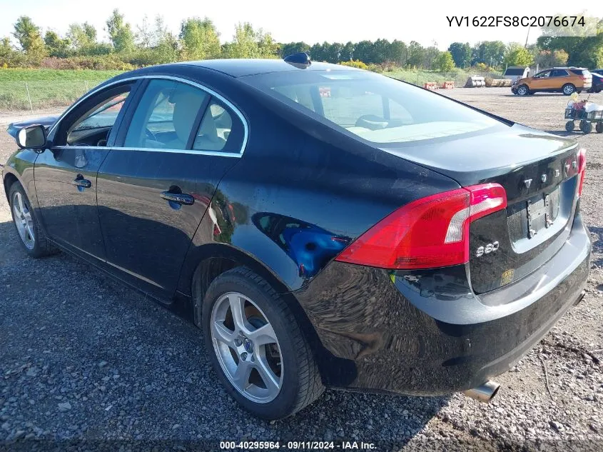 YV1622FS8C2076674 2012 Volvo S60 T5