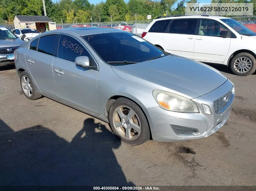 2012 Volvo S60 T5 VIN: YV1622FS8C2126019 Lot: 40305804