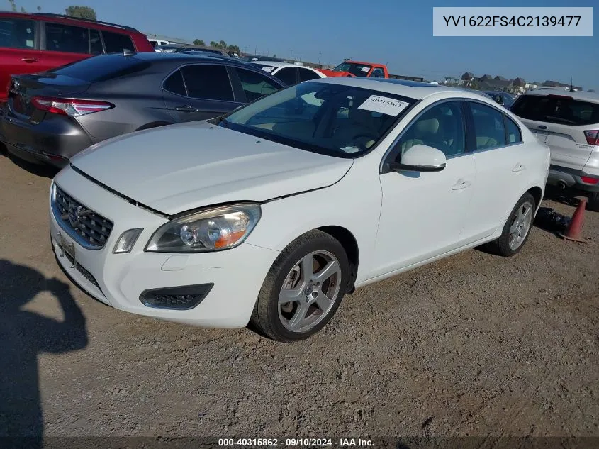 2012 Volvo S60 T5 VIN: YV1622FS4C2139477 Lot: 40315862