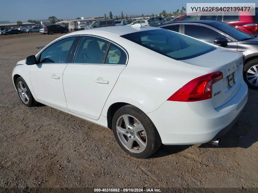 2012 Volvo S60 T5 VIN: YV1622FS4C2139477 Lot: 40315862