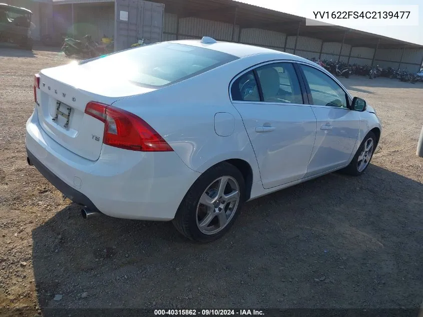 YV1622FS4C2139477 2012 Volvo S60 T5