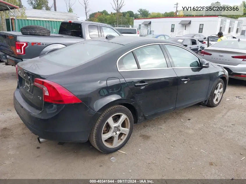 2012 Volvo S60 T5 VIN: YV1622FS5C2093366 Lot: 40341544