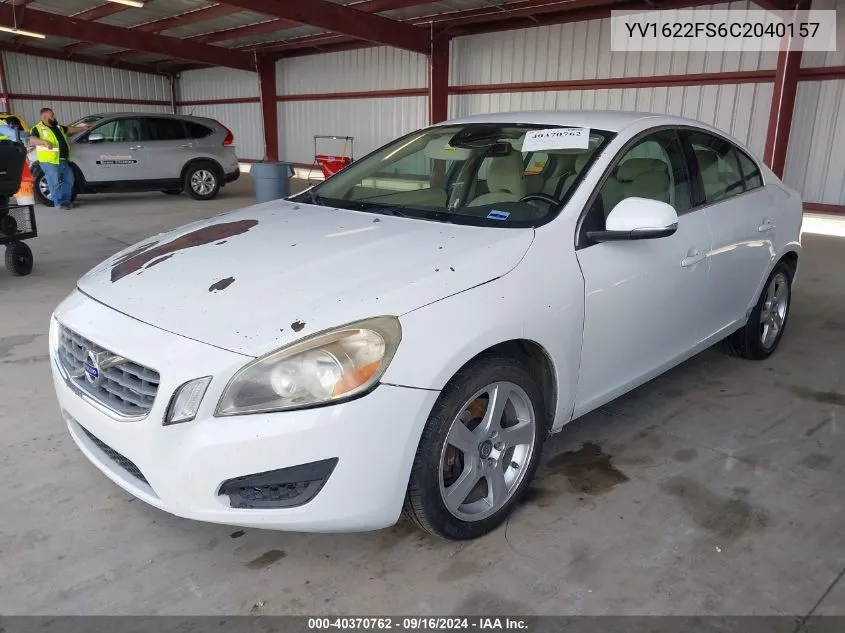 YV1622FS6C2040157 2012 Volvo S60 T5