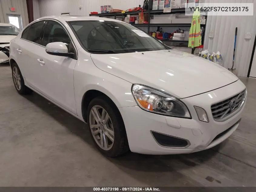 2012 Volvo S60 T5 VIN: YV1622FS7C2123175 Lot: 40373198