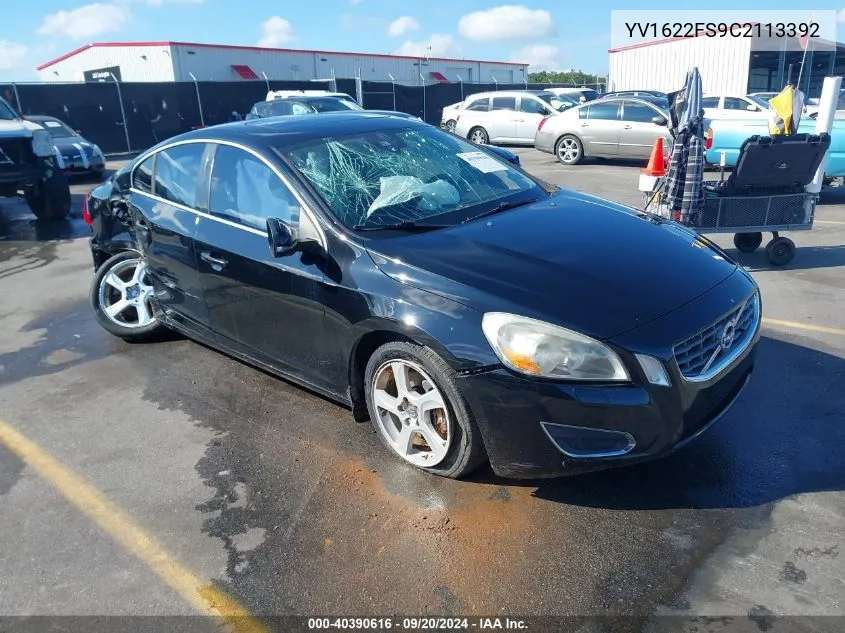 2012 Volvo S60 T5 VIN: YV1622FS9C2113392 Lot: 40390616