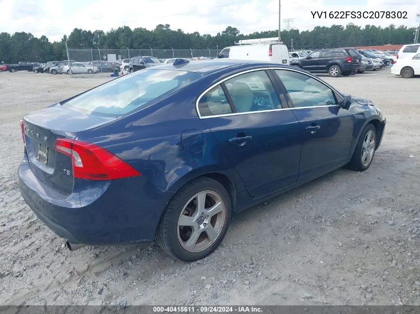 YV1622FS3C2078302 2012 Volvo S60 T5