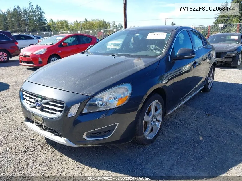 2012 Volvo S60 T5 VIN: YV1622FS0C2058444 Lot: 40476022