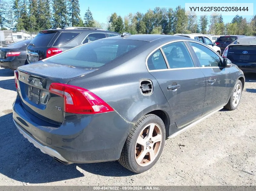 2012 Volvo S60 T5 VIN: YV1622FS0C2058444 Lot: 40476022