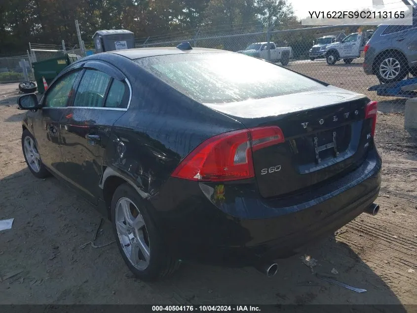 2012 Volvo S60 T5 VIN: YV1622FS9C2113165 Lot: 40504176