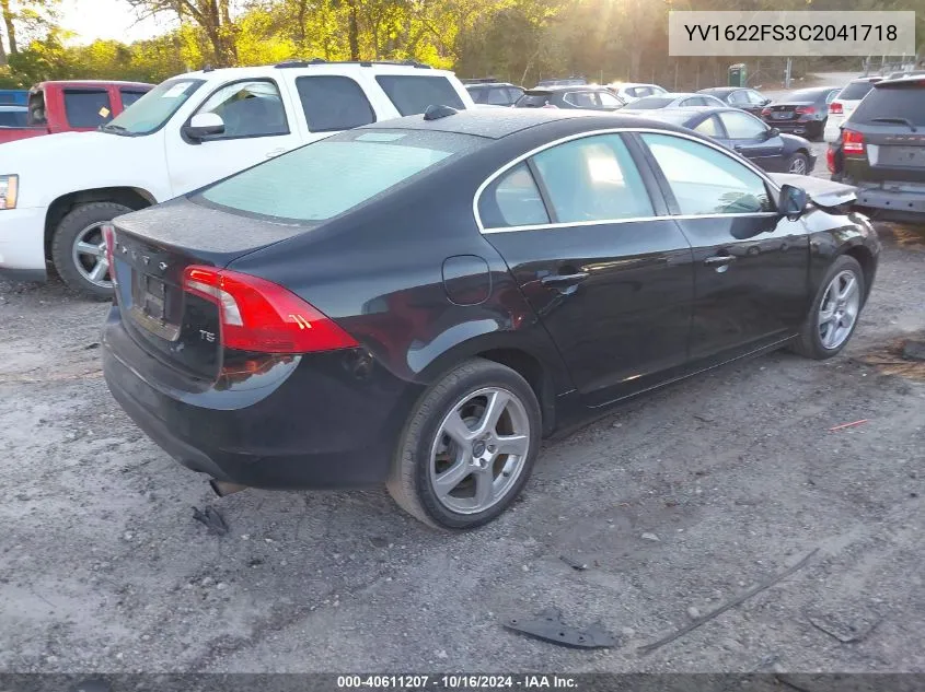 2012 Volvo S60 T5 VIN: YV1622FS3C2041718 Lot: 40611207